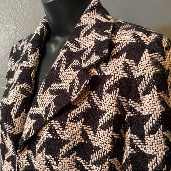 I.N.C black and white large pattern houndstooth jacket - Picture 2 of 16
